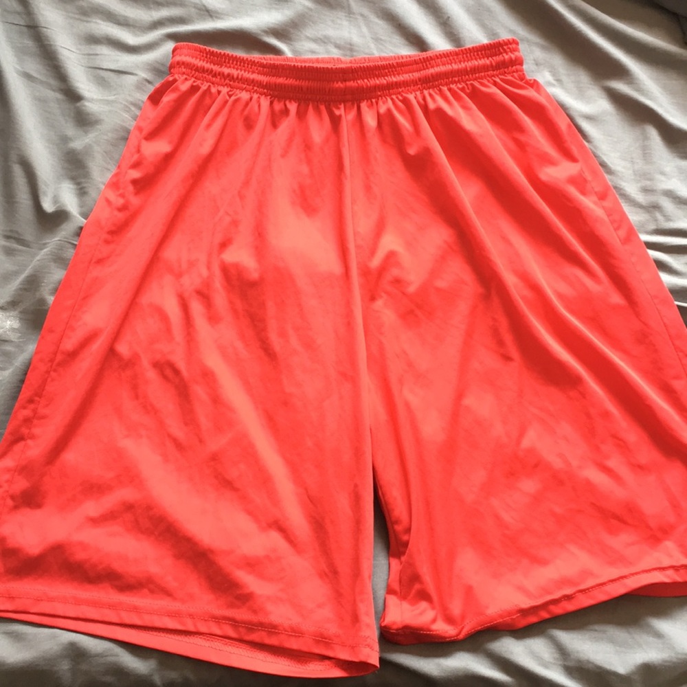 Red basketball shorts
